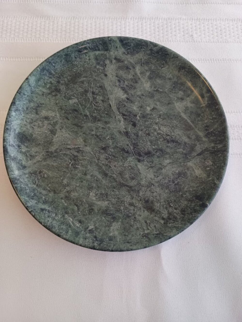 Vintage Green Round Marble Decorative Plate, Approximetly 6.37" Across